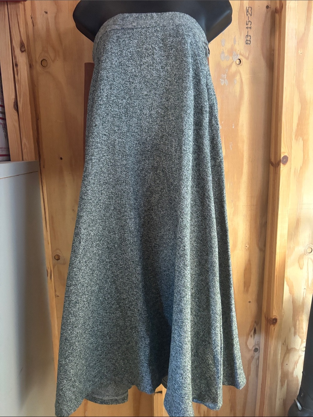 Women's Grey Maxi Skirt - Flared A-Line Silhouette